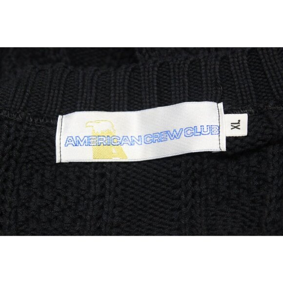 American Crew Club Fisherman Sweater Men’s Size XL Cable Knit V-Neck Vintage - Picture 7 of 10